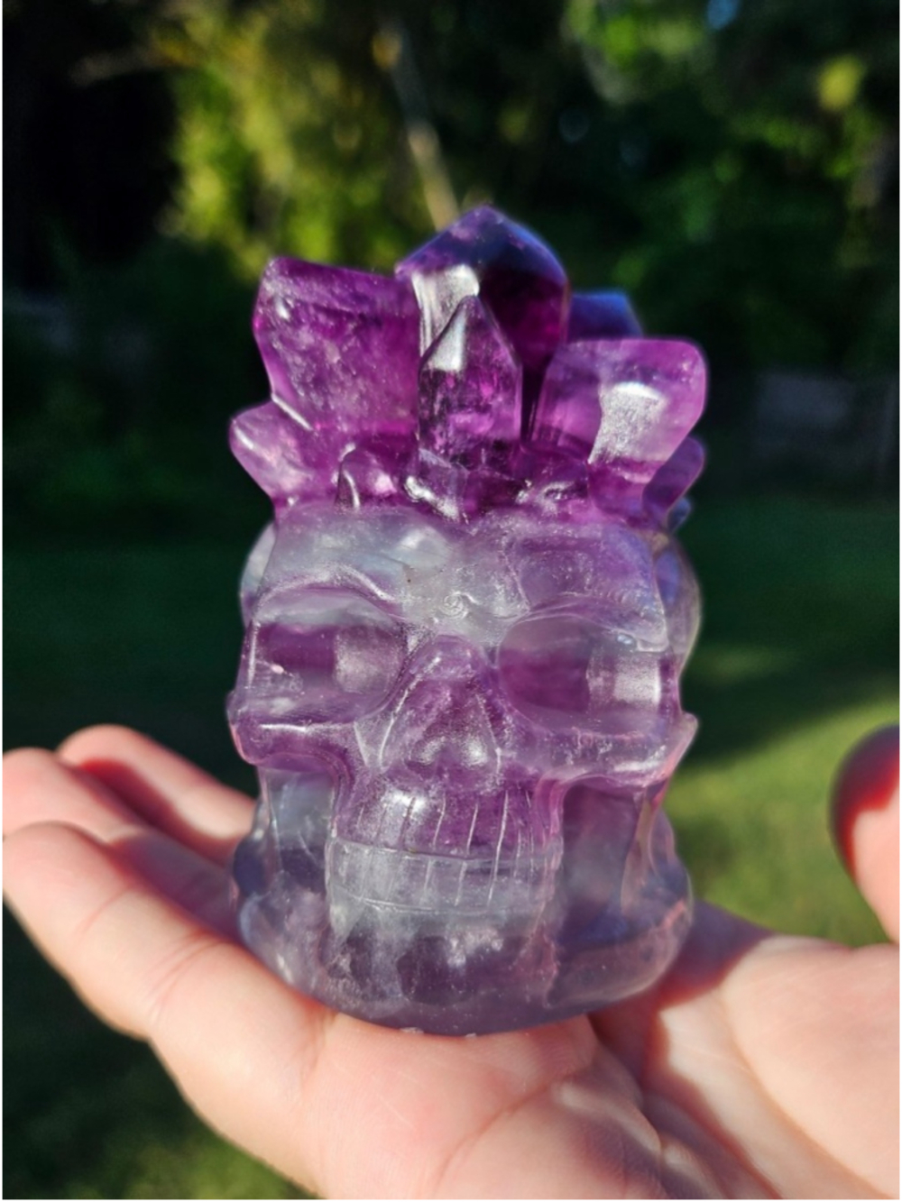 candy fluorite Mohawk skull 3.2 in